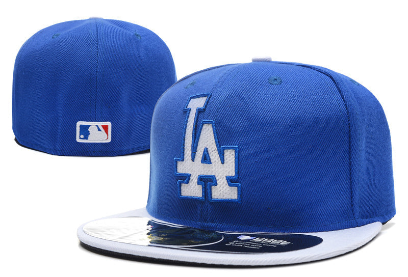 Los Angeles Dodgers Black and White Fitted Hat with LA Logo — view 1