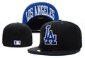 Los Angeles Dodgers Black Fitted Hat with Blue LA Logo and Undervisor Text — view 1