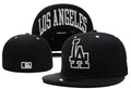 Los Angeles Dodgers Royal Blue Fitted Hat with White LA Logo and Undervisor Text — view 1