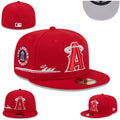 Los Angeles Angels Red Fitted Hat with Bold Team Logo and Side Patch — view 1