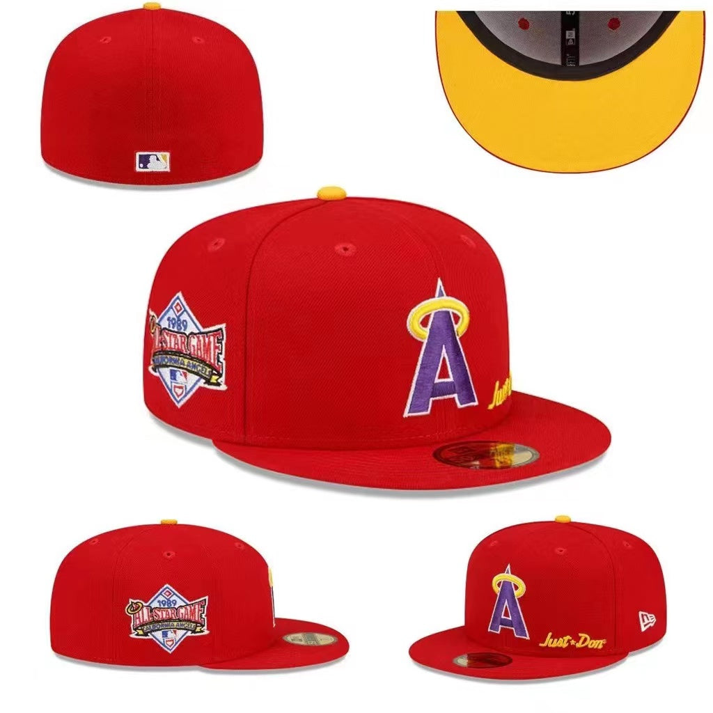 Los Angeles Angels Red 1989 All-Star Game Fitted Hat — view 1