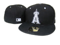 Los Angeles Angels Black Fitted Cap – Authentic MLB Hat with White Embroidered Logo — view 1