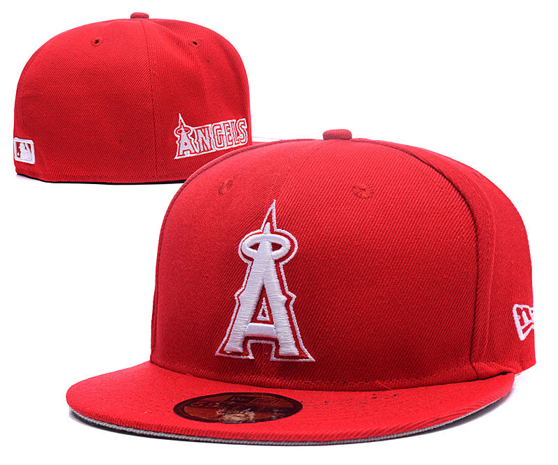 Los Angeles Angels Red Fitted Cap – Classic MLB Hat with White Embroidered Logo — view 1