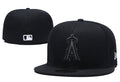 Los Angeles Angels Blackout Fitted Cap – Stealth Black MLB Hat with Embroidered Logo — view 1