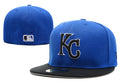 Kansas City Royals Blue and Black Fitted Cap – Embroidered Team Logo — view 1