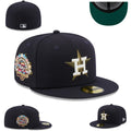 Houston Astros Black and Gray Fitted Cap with Retro Logo Design — view 1