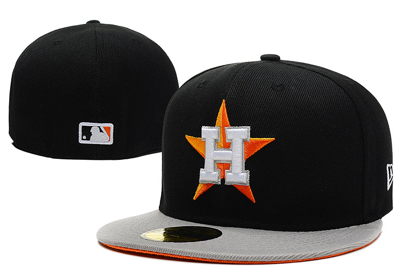 Houston Astros Navy Fitted Cap with Orange Highlights — view 1