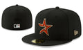 Houston Astros Black Fitted Cap with Red Star Embroidery – Authentic MLB Baseball Hat — view 1