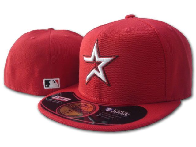 Houston Astros Red Fitted Cap with Silver Star Embroidery – Premium MLB Baseball Hat — view 1