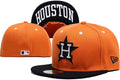Houston Astros Orange and Black Fitted Cap with Star and H Logo – MLB Baseball Hat — view 1