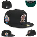 Miami Marlins 25th Anniversary World Series Black Fitted Cap — view 1