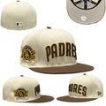 San Diego Padres Beige and Brown Fitted Hat with Embroidered Details — view 1