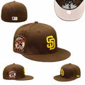 San Diego Padres 25th Anniversary Brown Fitted Hat with Yellow Logo — view 1