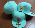 San Diego Padres Mint Green Fitted Hat with Pink Logo — view 1