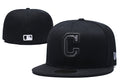 Cleveland Guardians Black Fitted Hat with Minimalist Monochrome Design — view 1