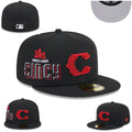 Cincinnati Reds “Cincy” Black Fitted Hat with Embroidered Red C and Leaf Design — view 1