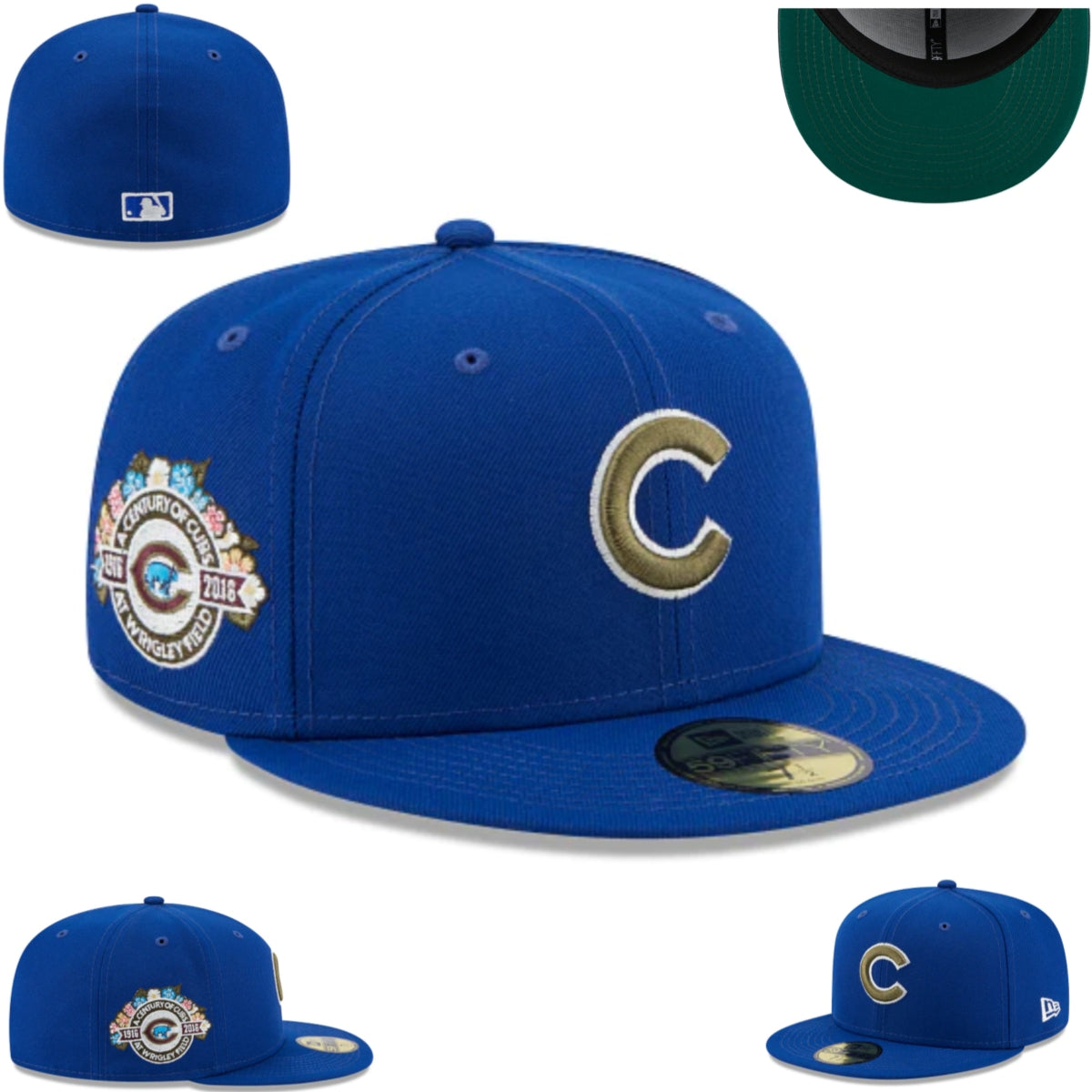 Chicago Cubs Centennial Edition Royal Blue Baseball Hat – Wrigley Field 100-Year Anniversary Fitted Cap — view 1