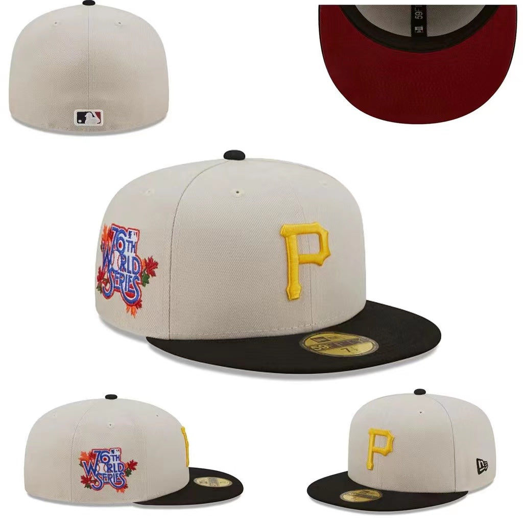 Exclusive Pittsburgh Pirates 70th World Series Ivory & Black Fitted Cap — view 1