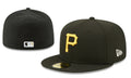 Pittsburgh Pirates Classic Black Fitted Cap with Yellow Embroidered Logo — view 1