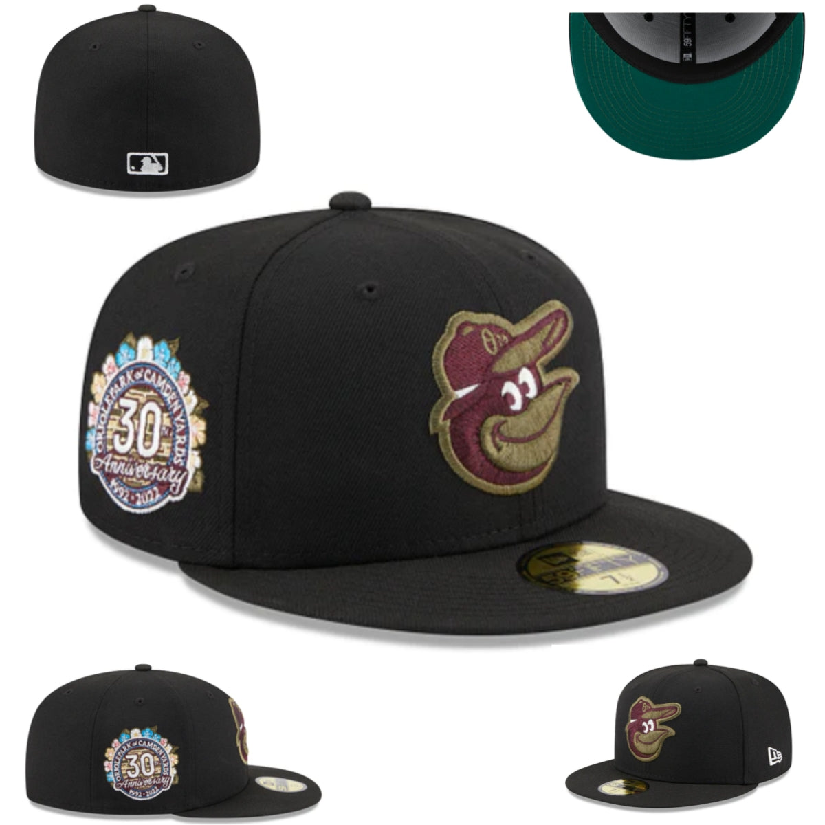 Baltimore Orioles 30th Anniversary Fitted Hat with Commemorative Patch — view 1