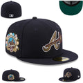 Atlanta Braves Navy Fitted Hat with Floral Skyline Patch — view 1