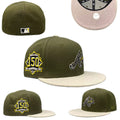 Atlanta Braves 150th Anniversary Olive Green and Beige Fitted Cap — view 1