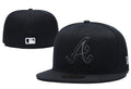 Atlanta Braves Blackout Fitted Hat with Embroidered Logo — view 1