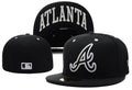 Atlanta Braves Black Fitted Hat with Undervisor ATLANTA Text — view 1