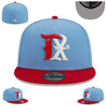 Texas Exclusive Sky Blue and Red Fitted Hat with Embroidered “TX” Logo — view 1