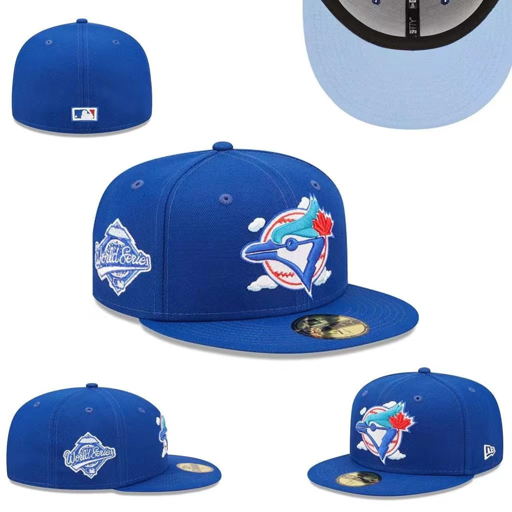 Toronto Blue Jays 1992 World Series Royal Blue Fitted Hat with Cloud Logo — view 1