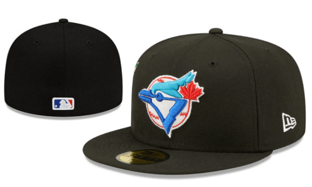 Toronto Blue Jays Black Fitted Hat with Retro Baseball Logo — view 1