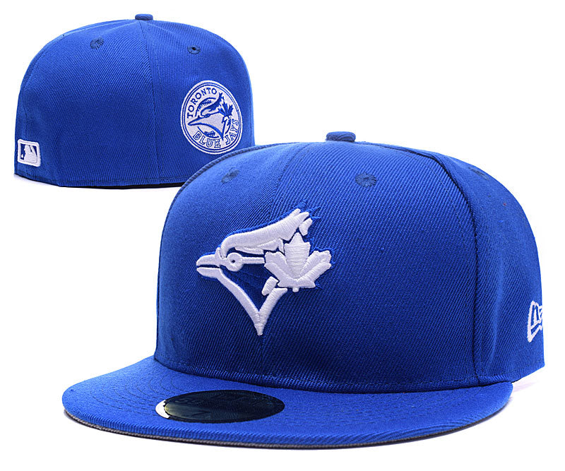 Toronto Blue Jays Royal Blue Fitted Hat with White Logo — view 1