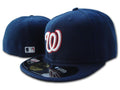 Washington Nationals Navy Blue Fitted Hat with Authentic MLB Logo Embroidery — view 1