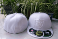Las Vegas Raiders White Fitted Hat with Embroidered Shield Logo — view 1
