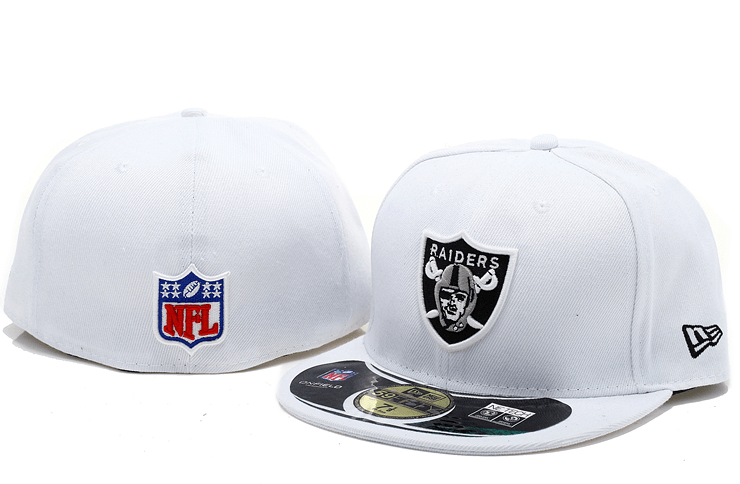 Las Vegas Raiders White Snapback Hat with Official NFL Logo — view 1