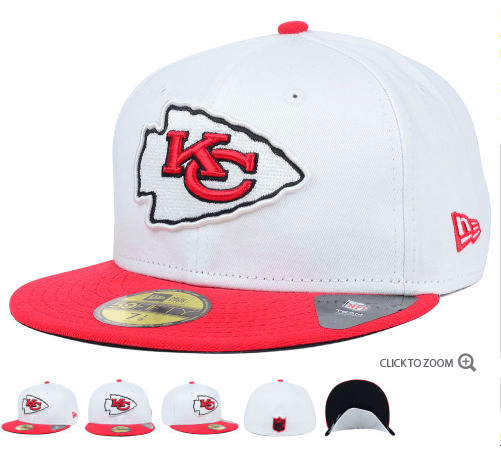 Official Kansas City Chiefs White and Red NFL Snapback Hat — view 1