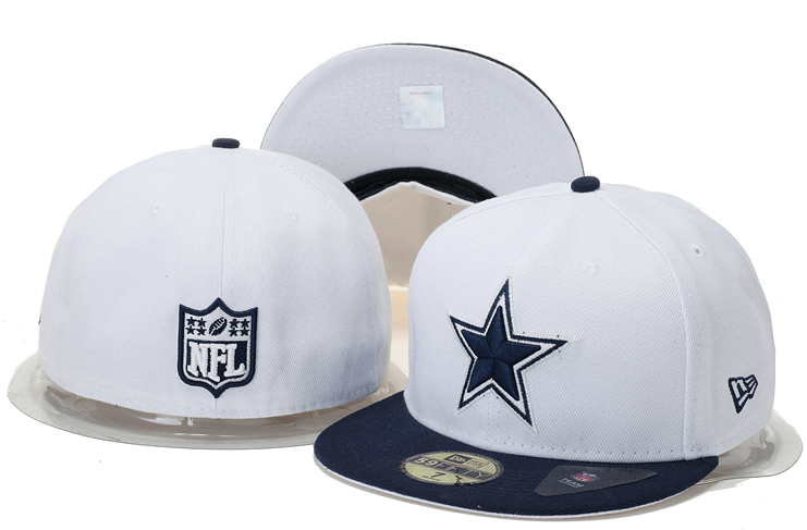 Dallas Cowboys White and Navy Snapback Hat with Embroidered Team Star Logo — view 1