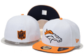 Denver Broncos White and Orange Snapback Hat with Embroidered Team Logo — view 1