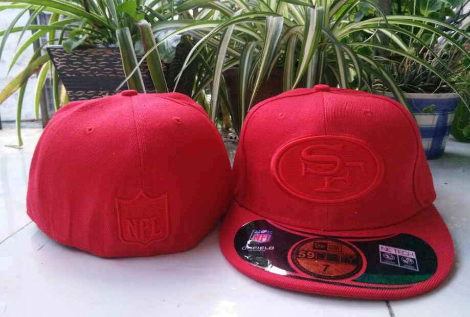 San Francisco 49ers All-Red Snapback Hat with Embroidered Team Logo — view 1