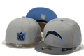 Los Angeles Chargers Gray and Blue Snapback Hat with Embroidered Lightning Bolt Logo — view 1