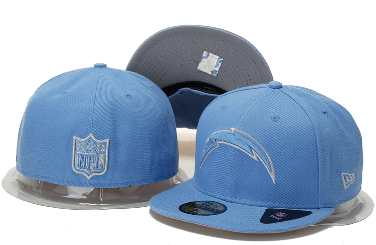 Los Angeles Chargers Light Blue Snapback Hat with Embroidered Lightning Bolt Logo — view 1