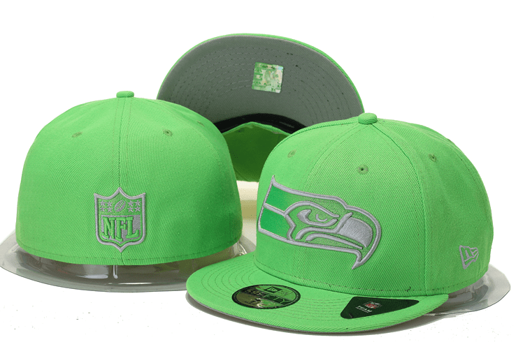 Seattle Seahawks Neon Green Snapback Hat with Embroidered Team Logo — view 1