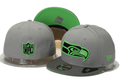 Seattle Seahawks Gray and Neon Green Embroidered Logo Snapback Hat — view 1