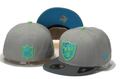 Oakland Raiders Gray and Neon Green Embroidered Logo Snapback Hat — view 1