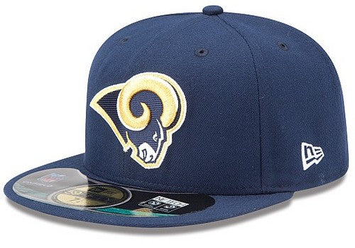 Los Angeles Rams NFL Fitted Hat with Iconic Team Logo – Navy Blue — view 1