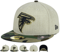 Atlanta Falcons Fitted Hat with Gold Logo and Camouflage Brim – Khaki and Camo — view 1