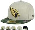 Arizona Cardinals Fitted Hat with Gold Logo and Camouflage Brim – Khaki and Camo — view 1