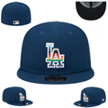 Los Angeles Dodgers Fitted Hat with Rainbow Logo – Navy Blue — view 1