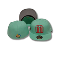 Mexico Baseball Fitted Hat with Embroidered “M” Logo – Mint Green — view 1