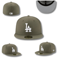 Los Angeles Dodgers Fitted Hat with Classic White Logo – Olive Green — view 1